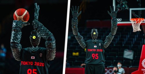 Creepy Basketball Robot Hits Three-Pointer At Olympics Half-Time