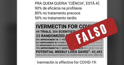 #Verificamos: É falso que pesquisas comprovam a eficácia da ivermectina para tratar ou prevenir a Covid-19