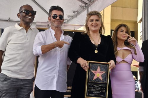 'American Idol' judges reunite for Kelly Clarkson's Hollywood Walk of Fame ceremony