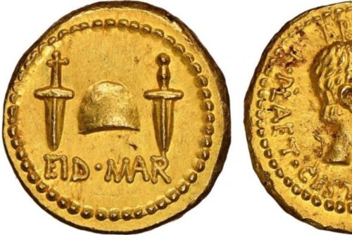 Coin minted by Brutus after assassination of Julius Caesar repatriated to Greece