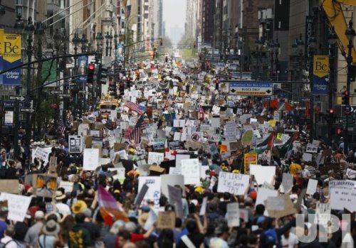 'Hands Off Our Migrants' 'Hands Off Our Planet' in New York