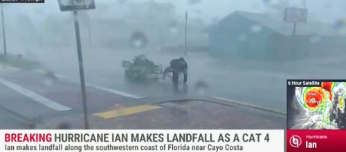 Weather Channel Reporter Jim Cantore Got Whacked By A Flying Tree Branch While Reporting From The Scene Of Hurricane Ian