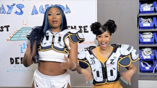 Cardi B And Megan Thee Stallion Show Off Their Touchdown Dances As ‘Cardi Tries’ Football With The LA Chargers