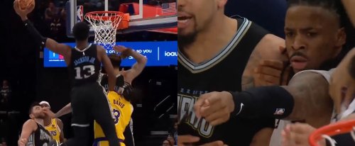 Even Ja Morant Couldn t Believe This Nasty Jaren Jackson Jr Dunk Over Anthony Davis Flipboard