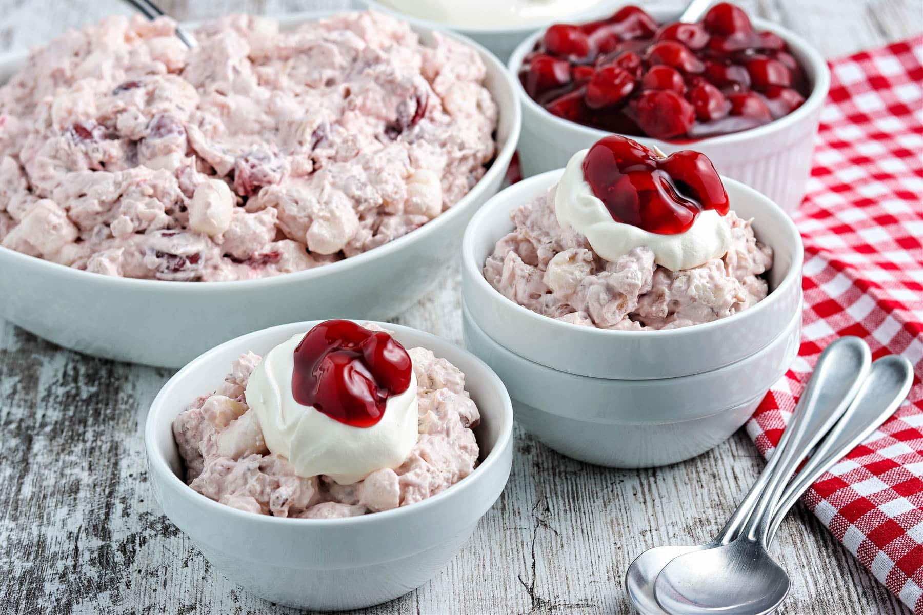 Cherry Salad Recipe (6 Ingredients Pink Fluff)
