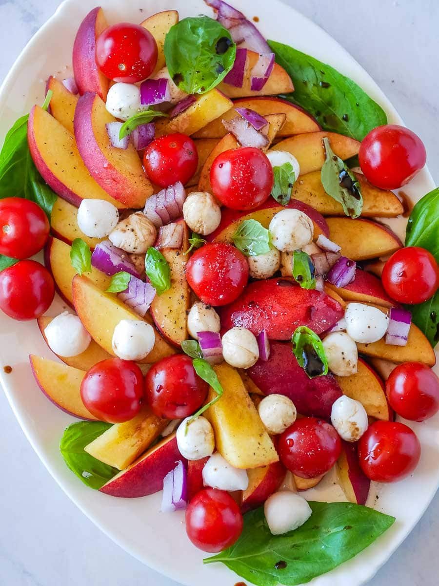 Peach Caprese Salad is Easy and Beautiful Summer on a Plate