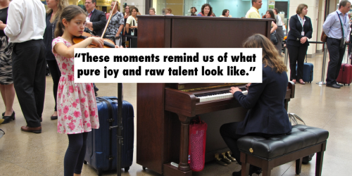 10-year-old violin prodigy stuns airport travelers with flawless Vivaldi duet