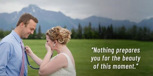 Bride honors late son with an empty seat at her wedding. She broke down when the man he saved walked in.