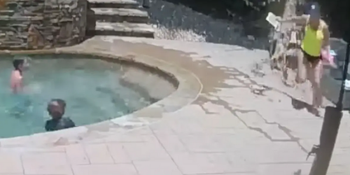Hero son saves his sunbathing mom from death with a split-second warning