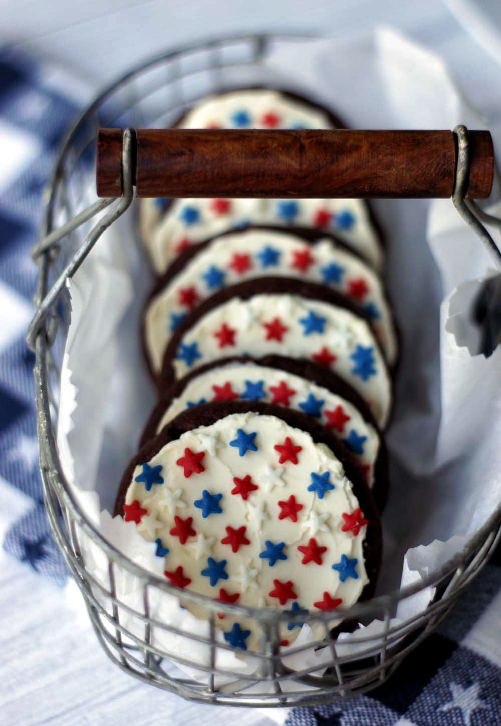 Patriotic Double Chocolate Cookies zum 4th of July