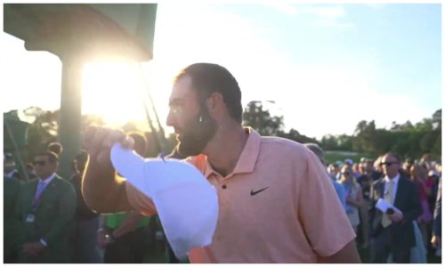 Golf fans loved Scottie Scheffler classily inviting his caddie to walk with him after his second Masters win