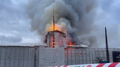 Fire destroys Copenhagen's historic Old Stock Exchange as residents race to save treasures