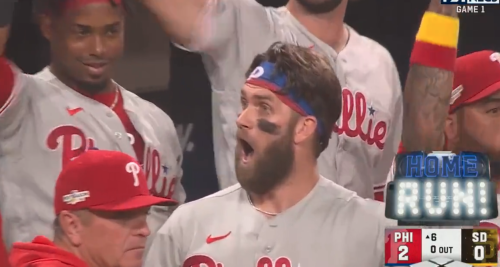 Bryce Harper’s Astonished Reaction To Kyle Schwarber’s Towering 488 ...