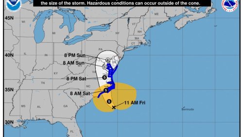 Hurricane forecasters expect tropical cyclone to hit swath of East Coast with wind, rain
