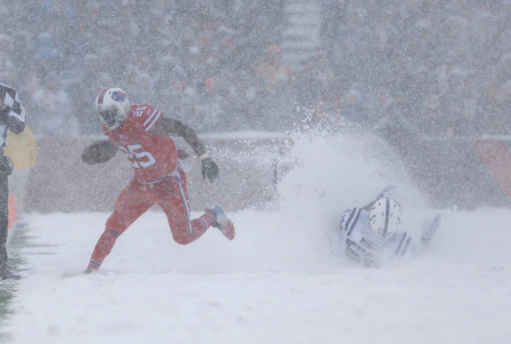 Weather forecast shows snowstorm hitting Buffalo looks eerily like Bills  logo - Mirror Online