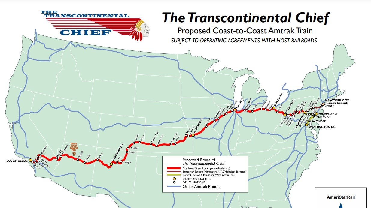 A 72-hour train from L.A. to New York was planned. Where is it?