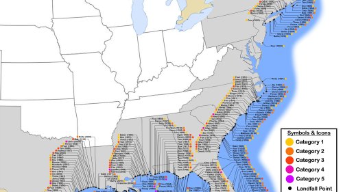 The hurricane dead zone: Map shows coastline that hurricanes can't seem to reach
