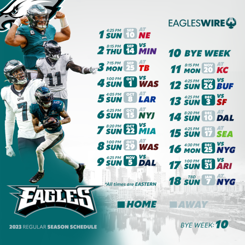 2023 Eagles' schedule Downloadable wallpaper Flipboard