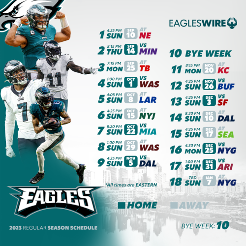 Eagles 2025 To 2025 Schedule Printable Robert Rodriguez