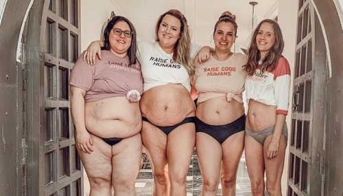 After sharing postpartum bods, four moms clap back at shamers who suggest 'tummy tucks'