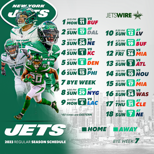2023 NFL schedule Jets get five primetime games including opener vs