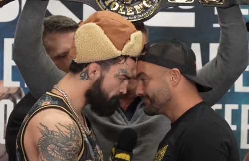 BKFC 56 video: Mike Perry, Eddie Alvarez go head to head (literally) during another tense faceoff