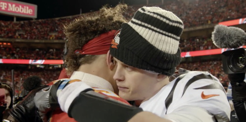 A mic'd-up Joe Burrow had a classy message for Patrick Mahomes after the AFC Championship