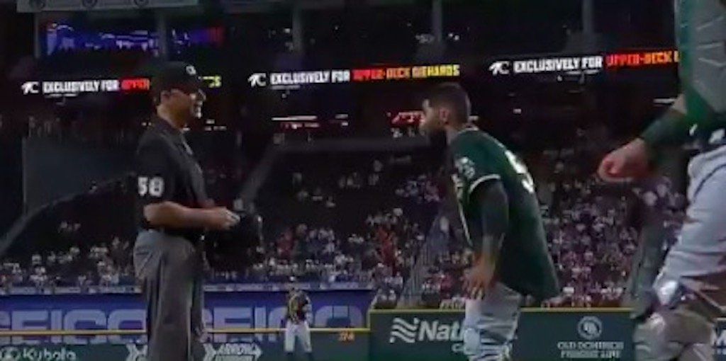 A's pitcher Sergio Romo outdoes Max Scherzer by angrily dropping his pants over search