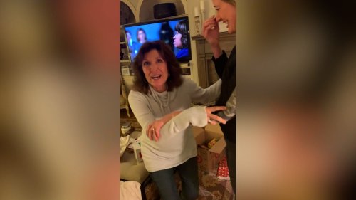 Watch grandma's touching reaction to pregnancy of daughter-in-law who lost her own mom
