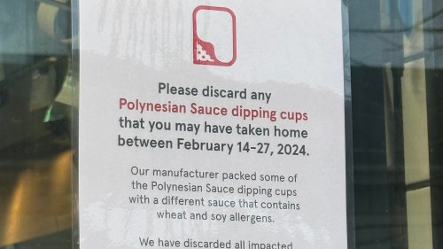 Chick-fil-A tells customers to discard Polynesian sauce dipping cups due to allergy concerns