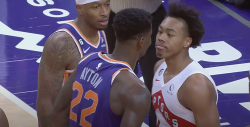 Scottie Barnes' unfazed reaction to an angry Deandre Ayton became an instant meme