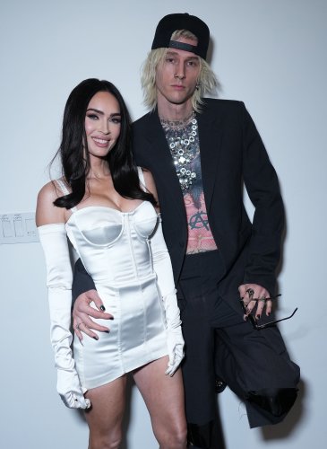 Megan Fox Looks Like a Goth Bride in White as She and Machine Gun Kelly Attend Grammys After Party