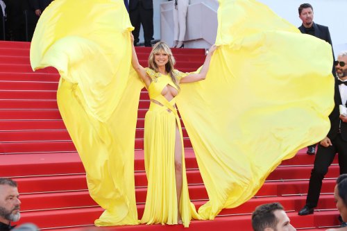 Heidi Klum Suffers Nip Slip At The Cannes Film Festival In Daring Yellow Gown Photos