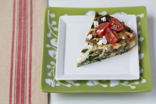 Spinach Frittata with Mushrooms and Feta