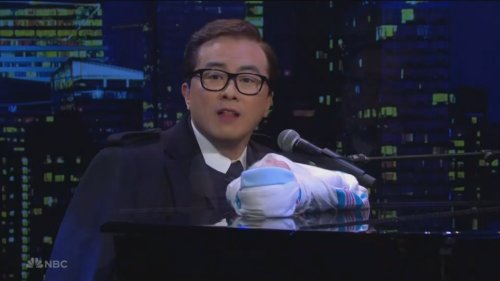Bowen Yang Belts Out George Santos Ballad in ‘SNL’ Cold Open: ‘America Hates to See a Latina Queen Winning’
