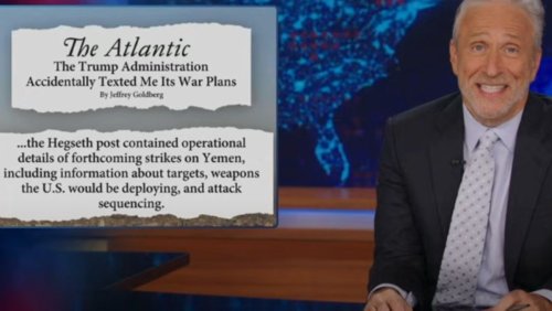 Jon Stewart Jokes Trump’s Defense Secretary Was ‘Distracted by ‘White Lotus” When Accidentally Leaking War Plans to The Atlantic: ‘Oopsie Poopsie’