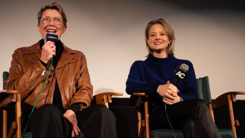 ‘Nyad’ Stars Annette Bening and Jodie Foster Recall Wearing a Simliar Dress at the Oscars: ‘I Don’t Give a S—‘
