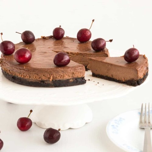 Baked Chocolate Cherry Cheesecake Recipe
