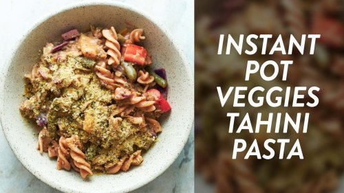 Instant Pot Veggies Tahini Pasta | SUPER Creamy 2 Min Recipe
