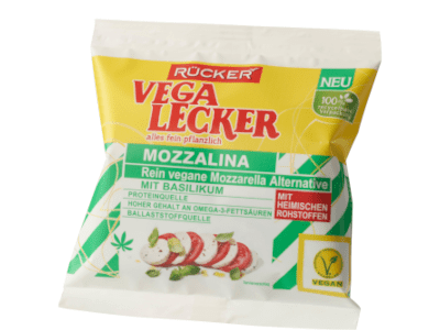 Neu zum Veganuary 2023: RÜCKER Vega Lecker Mozzalina mit Basilikum