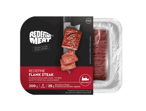 Redefine Meat führt sein Flank Steak und weitere New-Meat-Produkte bei REWE ein