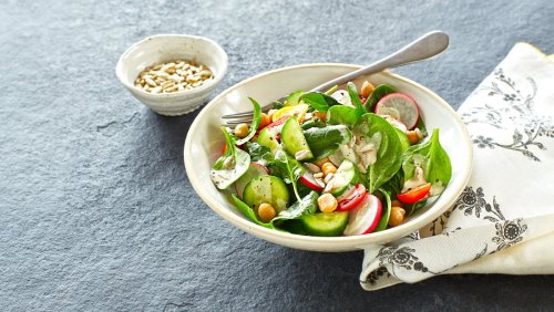 Spinach Salad with Easy Tahini Dressing