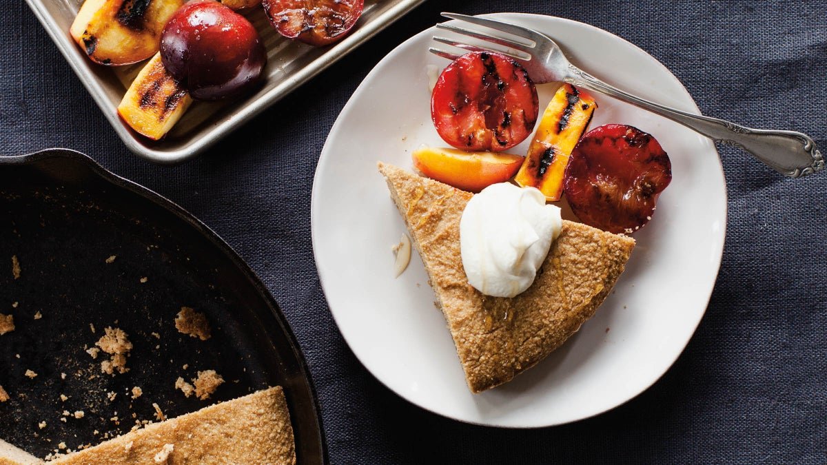 Almond Cornbread with Grilled Stone Fruit