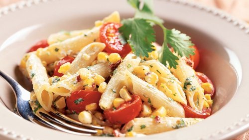 Smoky Chipotle Penne with Corn and Cherry Tomatoes