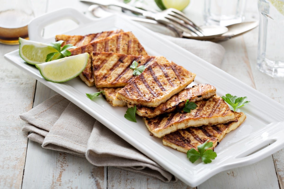 Grilled Tofu with Creamy Asparagus Sauce