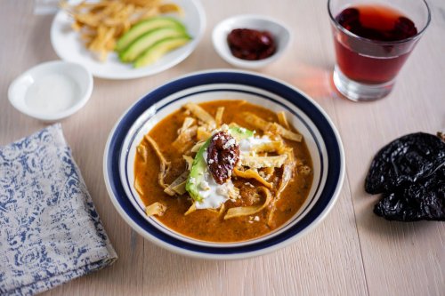 Chickpea Tortilla Soup with New Mexico Chile Salt