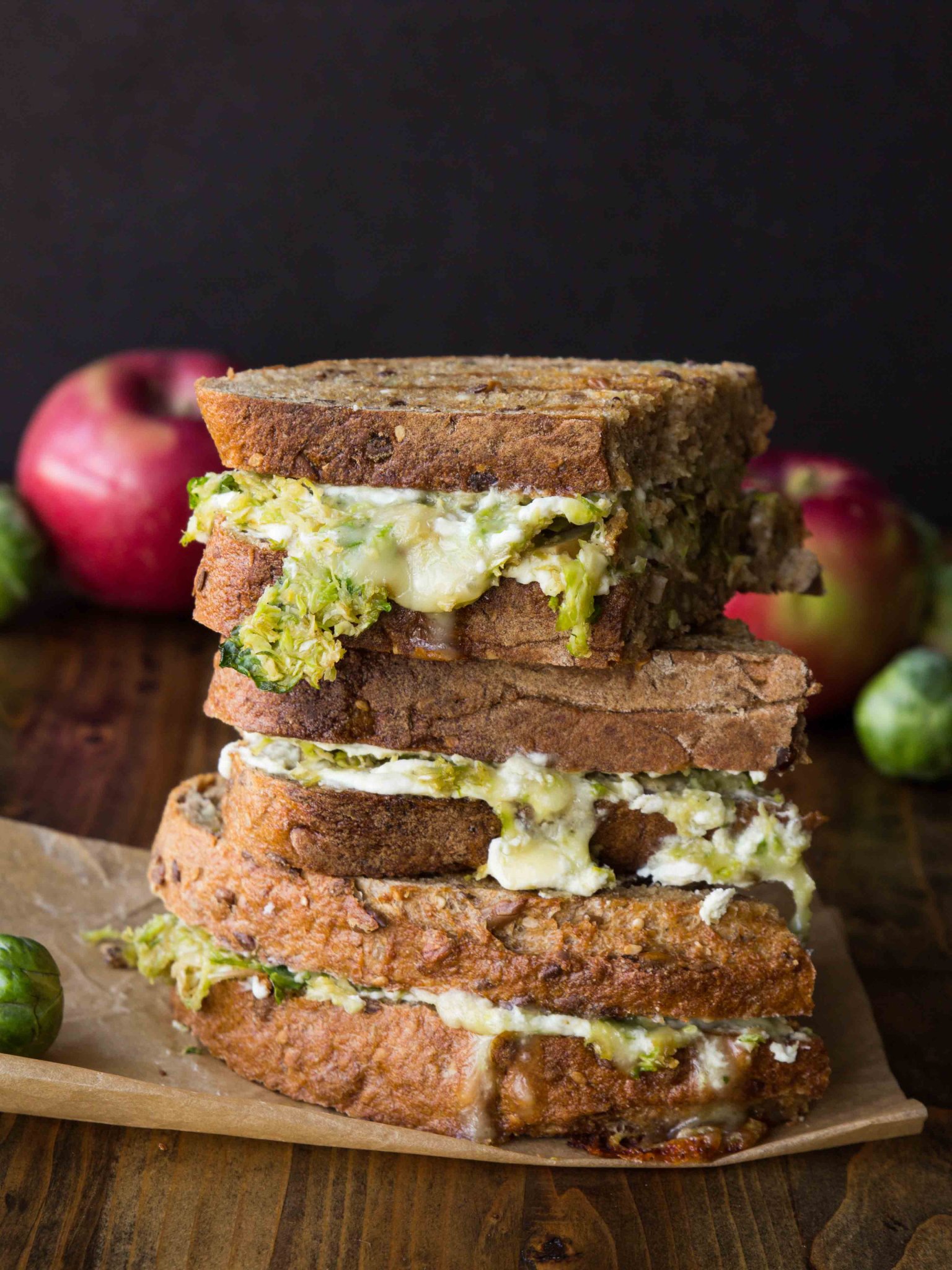 Brussels Sprout, Apple & Brie Grilled Cheese