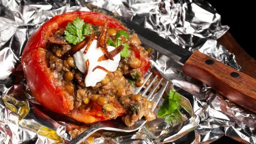 Lentil-Stuffed Grilled Tomatoes Recipe