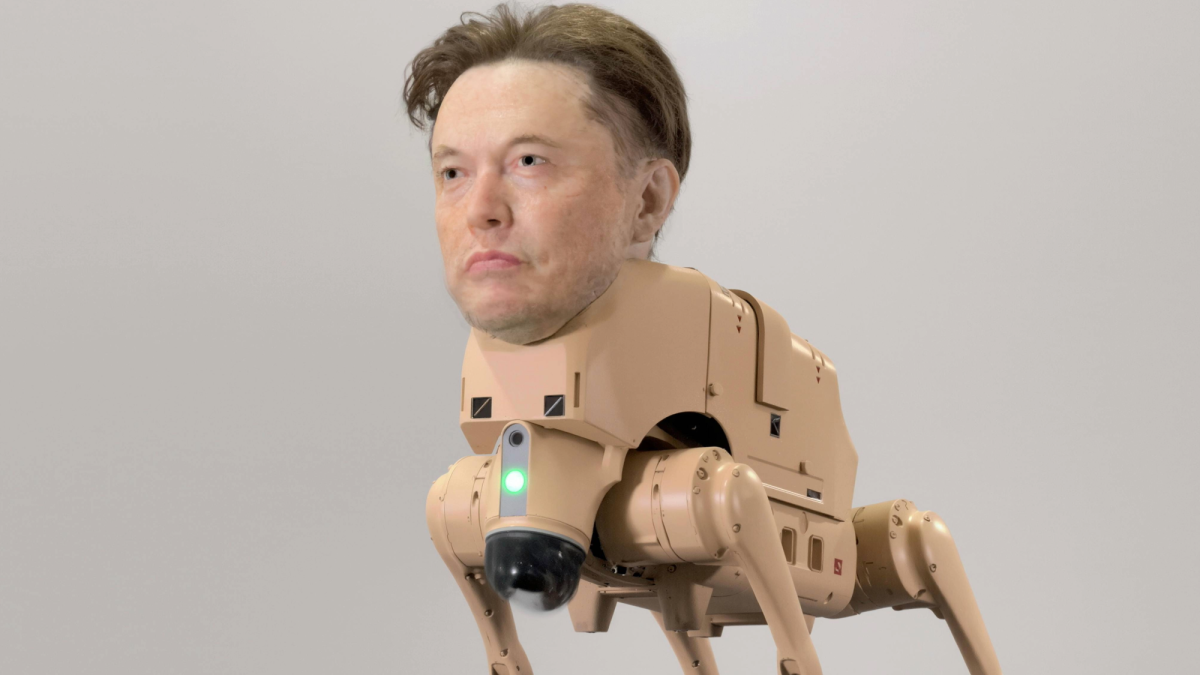 These Robot Dogs Wear Billionaire Masks and Poop Out NFTs. Because 2025 Is a Fever Dream.