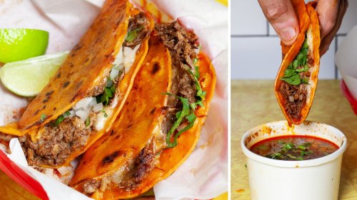 Juicy Birria Tacos Dipped In A Chile Consommé